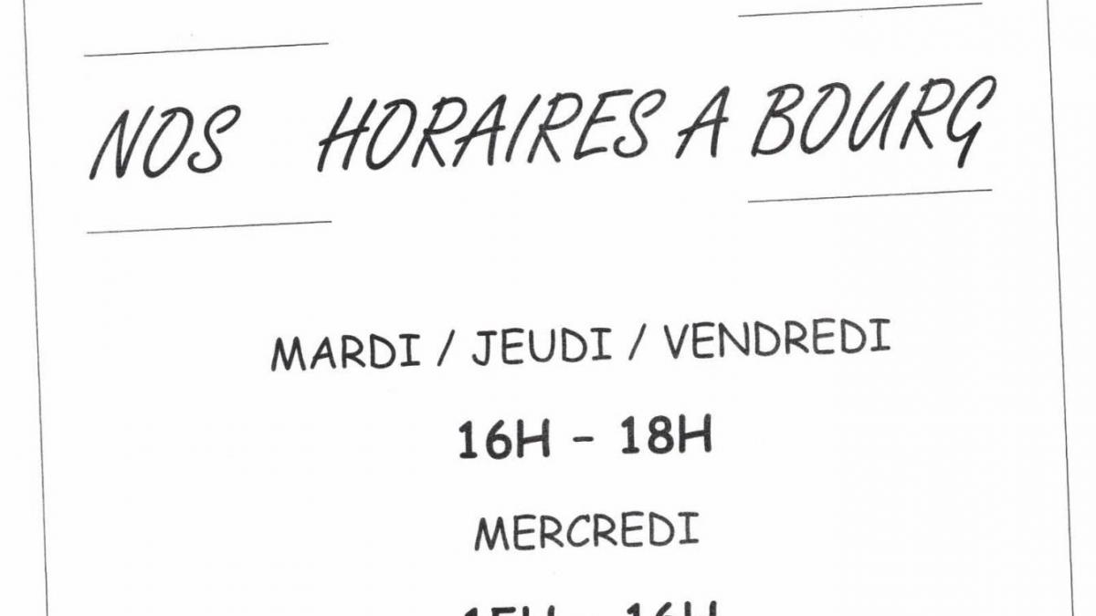 Horaires bourg